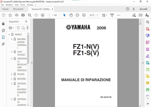 Manuale officina yamaha fz1 - officina,
