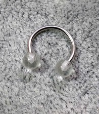 PIERCING SET 3 CIRCULAR BARBELL 1,2 MM TRASPARENT FLUORESCENT 316L SURGICALSTELL