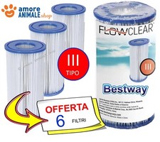 Bestway FILTRO a Cartuccia TIPO III A/C → 6 pz  Filtro per Pompe Piscina / 58012