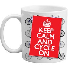 Tazza regalo Keep Calm And Cycle On novità ciclista bicicletta amante ciclista ciclismo
