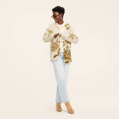Cardigan donna floreale
