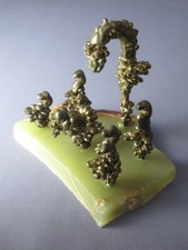 Scultura contemporanea metallo base pietra onice soprammobile vintage XX Sec.