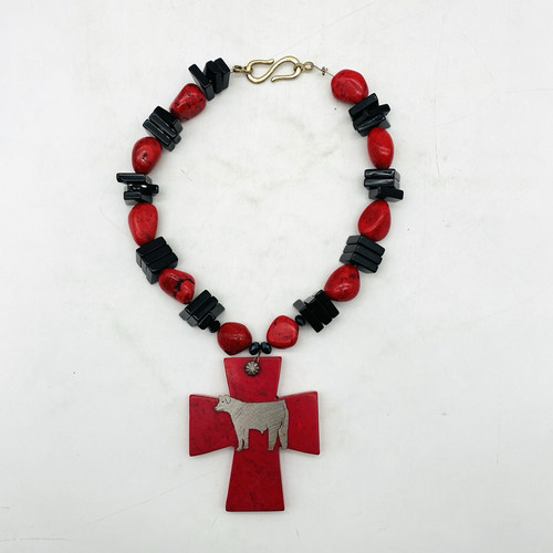 Collana croce pesante pietra