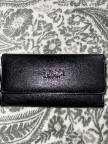 Gucci black leather wallet - leather,