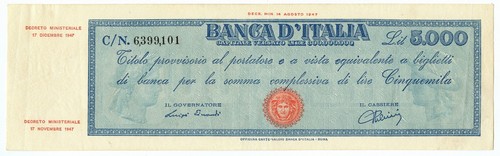 5000 lire titolo provvisorio - 5000,