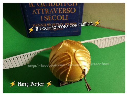 Boccino oro harry potter - d'oro, con