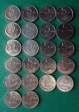 LOTTO DI 22 MONETE DIVERSE DA 5 LIRE FDC DA ROTOLINO - CON 1968 E 1969