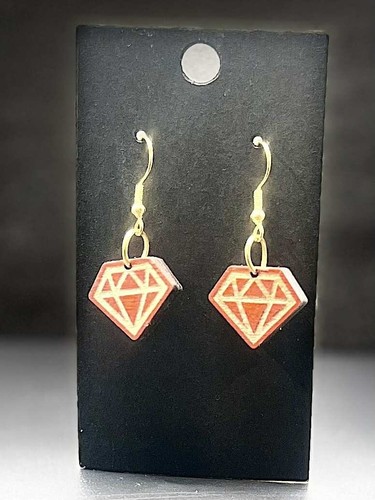 Orecchino diamante rosso - orecchino,