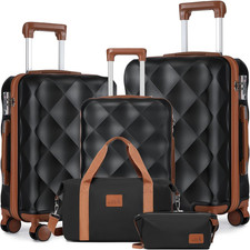 Set Di Valigie Rigide 5 Pezzi ABS Borse Da Viaggio Trolley Con Lucchetto TSA Cer