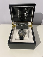 André Belfort Étoile Polaire OROLOGIO POLSO UOMO NERO AUTOMATICO CINTURINO PELLE