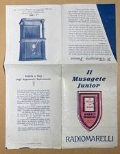 MUSICA-RADIOFONIA-RADIOMARELLI-MUSAGETE JUNIOR-PUBBLICITARIA D'EPOCA-DEPLIANT