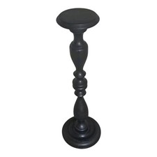 Tavolino rotondo da esterno con base in legno a palloncino nero