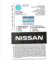 2015 TESSERA SKIPASS 2 ORE CAMPO FELICE ( L'AQUILA ) SPONSORIZZATA NISSAN