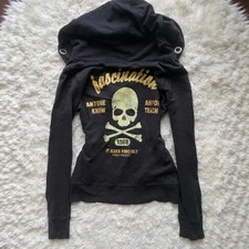 Felpa nera con cappuccio zip