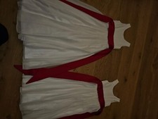 Abito cerimonia bambina Bianco con fiocco.rosso