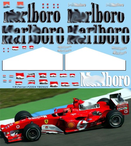 Decals per ferrari f2004 - 1/8,