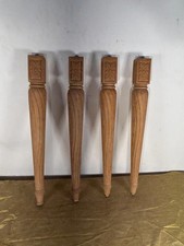Set di 4 gambe di legno grezzo