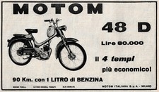 PUBBLICITA' 1963 MOTO MOTOM 48