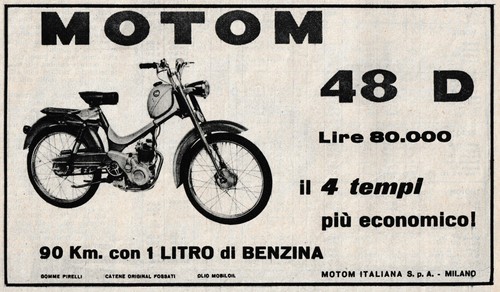 Pubblicita 1963 moto motom 48 - 1963,
