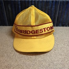 Cappello berretto camionista giallo swingster vintage BRIDGESTONE USA snapback