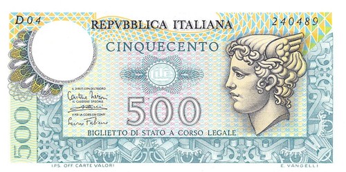 Banconota italia 500 - banconota,