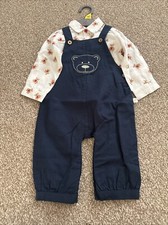 Salopette H by Hamleys teddy blu navy set camicia 3-6 mesi 