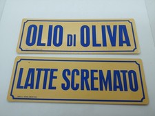 Tabelle plastica vintage Latte Scremato/Olio di Oliva