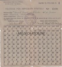 Roma: 2 Tessere annonarie Impiegati Statali , 1918 e UNRRA Tessile , 1948