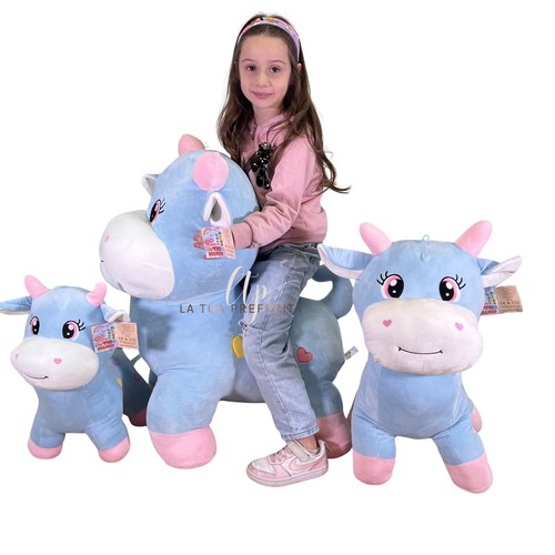 Mucca pastello grande - pastello, peluche