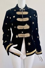 Bazar Deluxe Giacca Cappotto Blazer Protezioni Circo Nero Velluto Oro Stelle ...