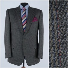 Giacca uomo tweed italiana 44R taglia UK LEBOLE cappotto sportivo lana a righe blazer