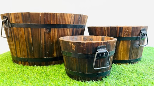 Fioriera mezza botte legno - mezza,
