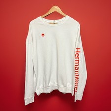 Felpa Herman Miller adulto taglia XL bianca pullover casual uomo