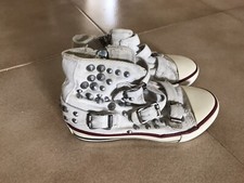 sneakers bambina ASH  Nr 29 In Jeans COLORE Bianco Usate Pochissimo Con Borchie