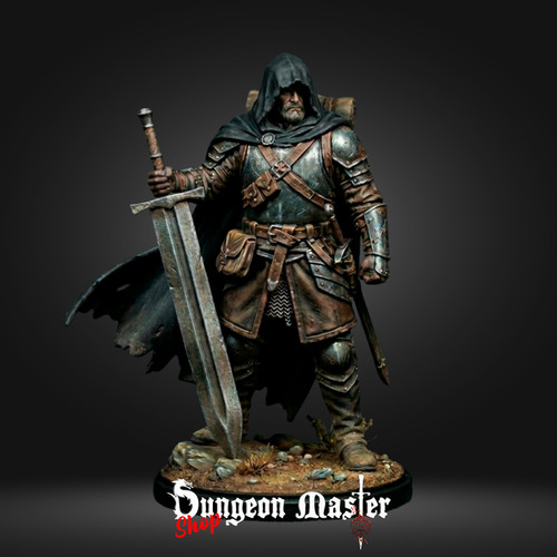 Human warrior miniatura - dnd, 3d