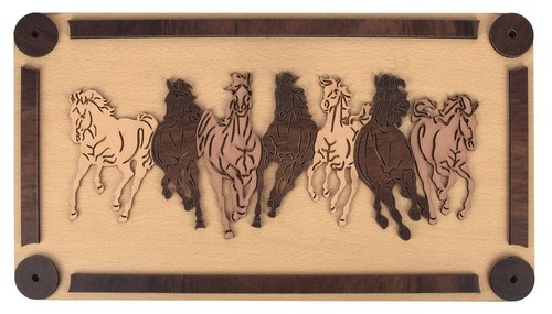 Cavalli corsa legno - legno, arte