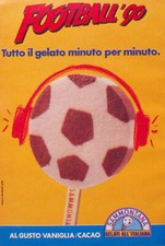 Pubblicità Advertising Italian Ritaglio 1990 GELATO FOOTBALL 90 SAMMONTANA