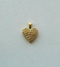 CIONDOLO Charm Cuore Oro Giallo 18 kt con pave' di zirconi - Gr. 2,6