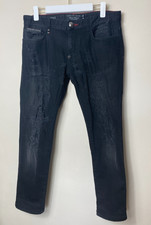 Jeans uomo Philipp Plein nero invecchiato patch teschio slim supreme medium