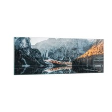 Quadro su Vetro 140x50cm Paesaggio Montagne Lago Stampe Immagini Moderni Murale
