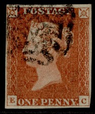 GB QV SG8, PIASTRA MX 32 1d rosso-marrone NERA, USATA IN OTTIME CONDIZIONI. Gatto £60. CE