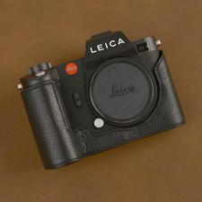 Custodia mezza fotocamera in vera pelle fatta a mano per Leica SL2