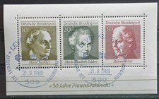 1969 Germania R.F.T.  Votazioni per le donne.Mi.foglietto2 MNH**/US