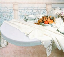 Copritavolo Mollettone Salva Tavolo Ovale 100%cotone garzato Con Elastico 15 mis