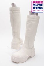 Stivali al ginocchio in pelle Vic Matie US6 UK3 EU36 bordo a costine granuloso Made in Italy