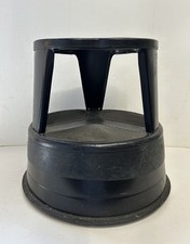 Sgabello vintage industriale Cramer Kik-Step metallo a gradini nero metà secolo