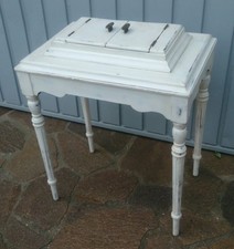 MOBILETTO TAVOLINO DA LAVORO CON VANO PORTA ATTREZZI IN STILE ANTICO SHABBY CHIC