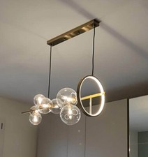 Lampadario moderno 7 sfere bolle in vetro nordico lampada a sospensione g9 oro