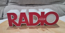 Radio d'epoca Coca Cola Coca Cola Soda Spell Out lettere rosse e bianche FUNZIONA/TESTATA