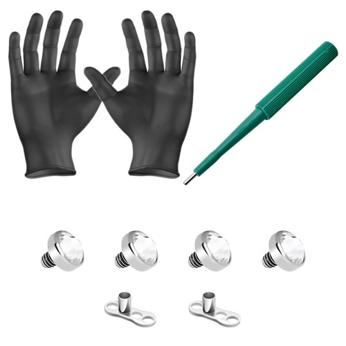 Kit piercing dermale zirconi - kit, 4